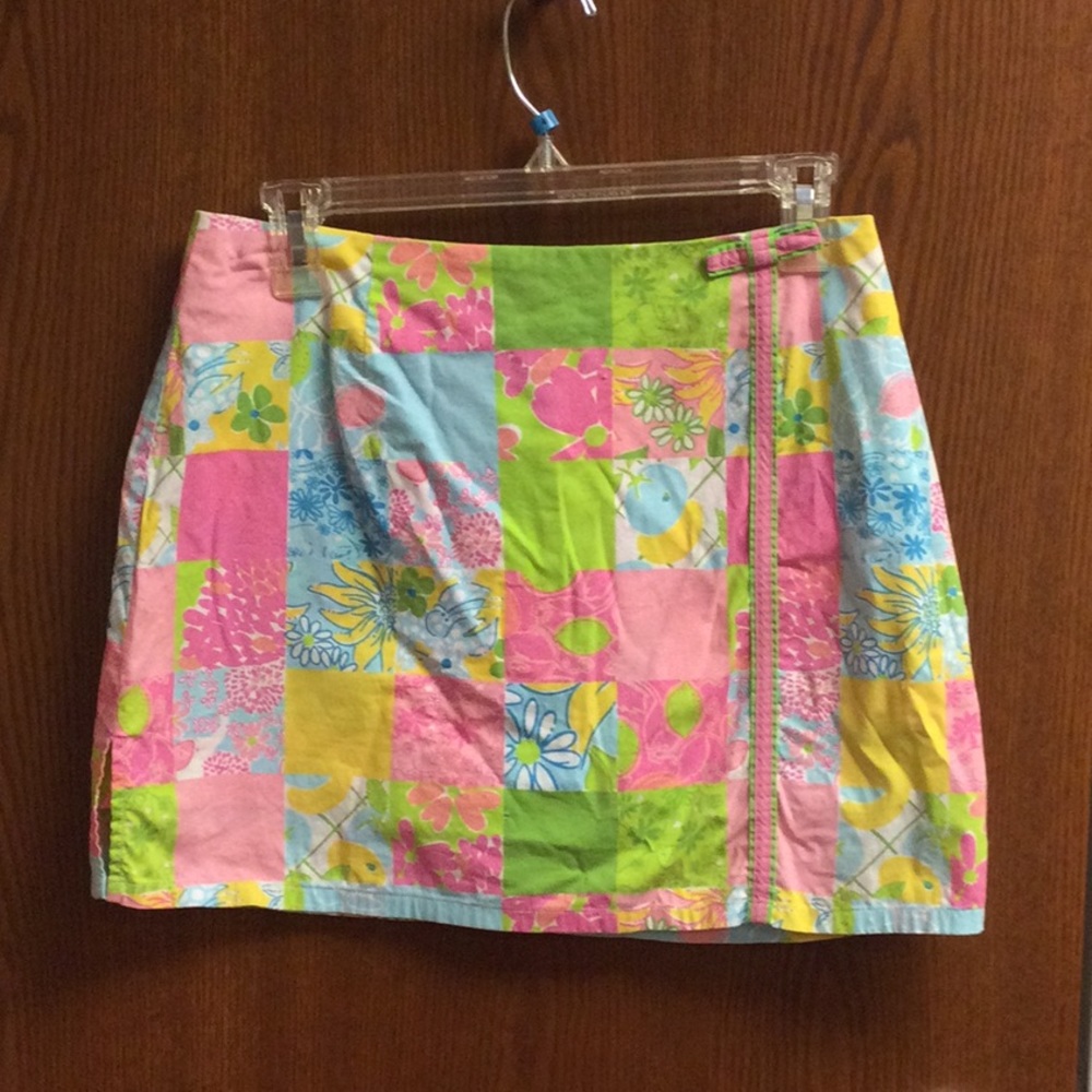 Lily Pulitzer sz6 great cond flowers and animals skort pink blue yellow green